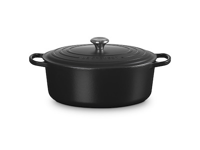 Støbejern oval gryde Ø 33 cm i Matte Black