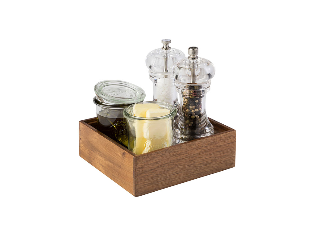 Opbevaringskasse akacietræ 15x15 cm