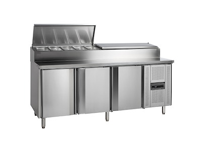 Saladette 3 låger 60x40 opsats: 9xGN1/3