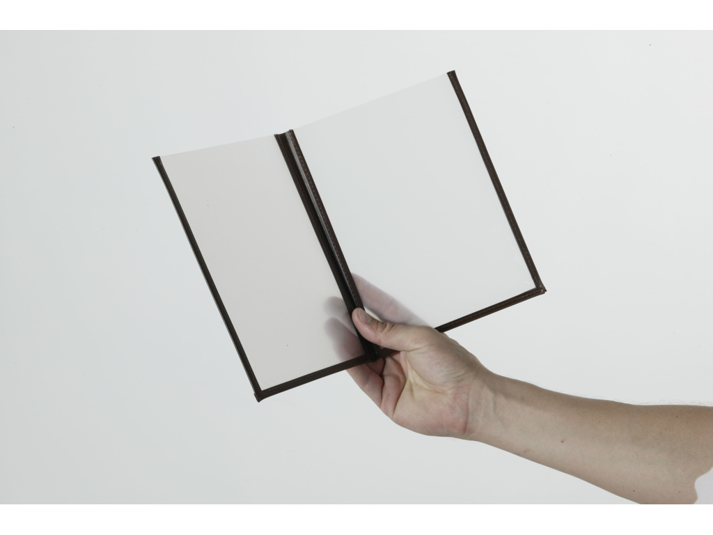 Menuholder A4 transperant/brun 4 sider