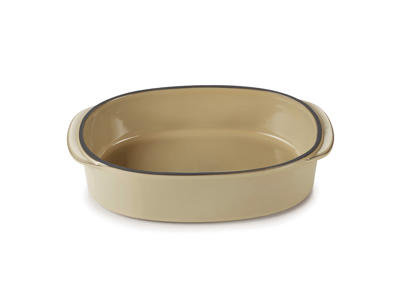 Fad Oval 19x13 cm Beige Caractere Culinaire