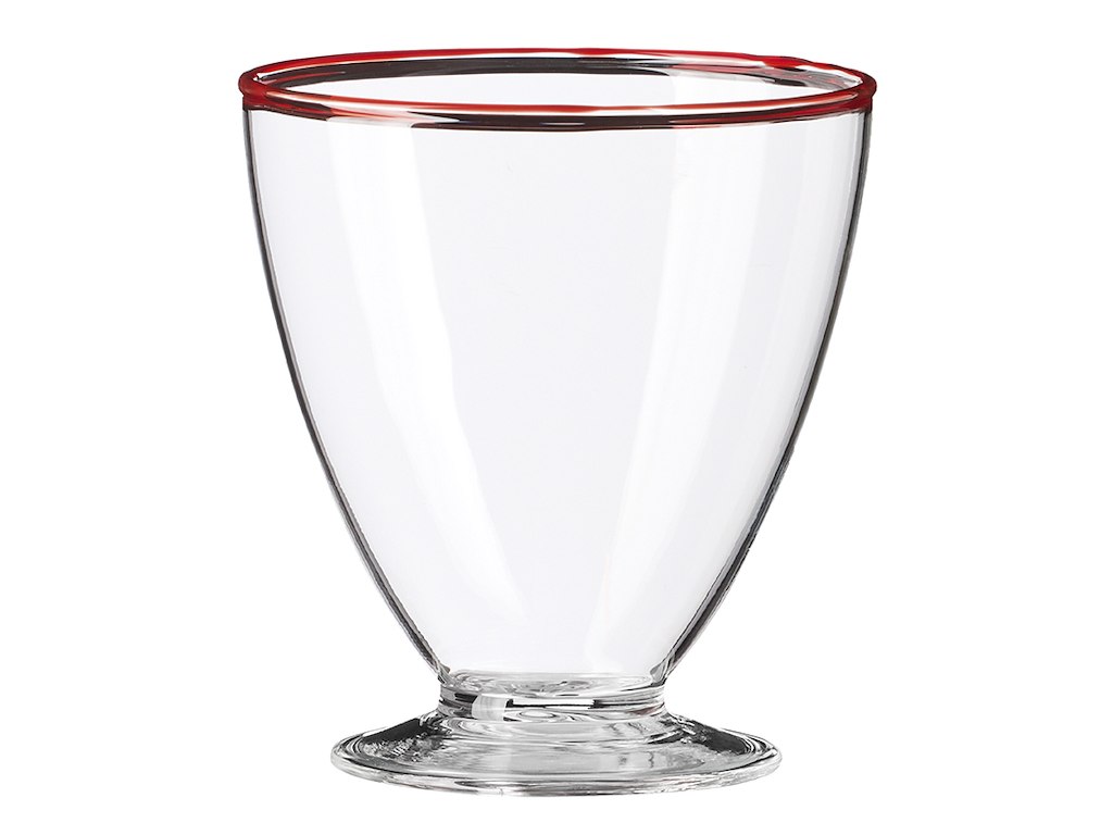 Glas m/fod 30cl Life in Colour Rød kant