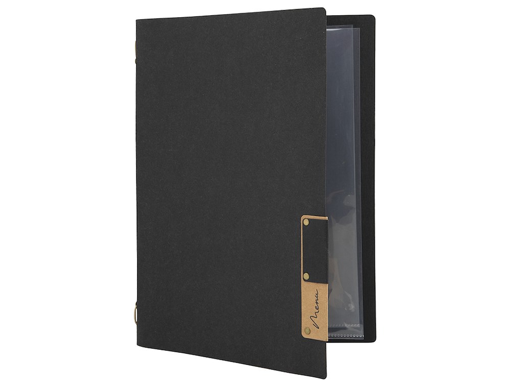 Menukort Sort Nature inkl. 4xA4 lomme