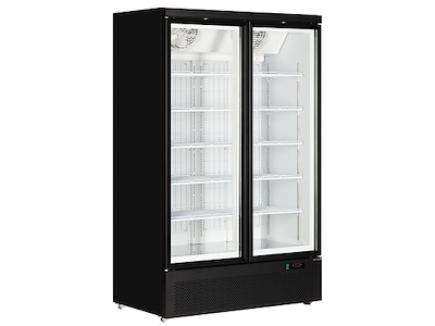 Displayfryseskab 702 ltr 2 låger Sort/hvid
