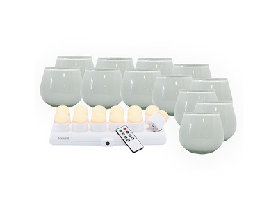 Lysestage LUNA Hvid m/Hvid fyrfaslys 12s