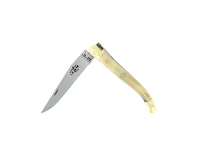 Foldekniv, 11 cm, Laguiole Tradition, Skæfte af lyst horn
