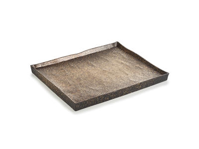 Tallerken Rektangulær 21x17,5 cm Guld Solstice