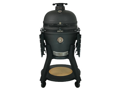 Kamado Pro grill 21" Smooth mat sort med sideborde og understel