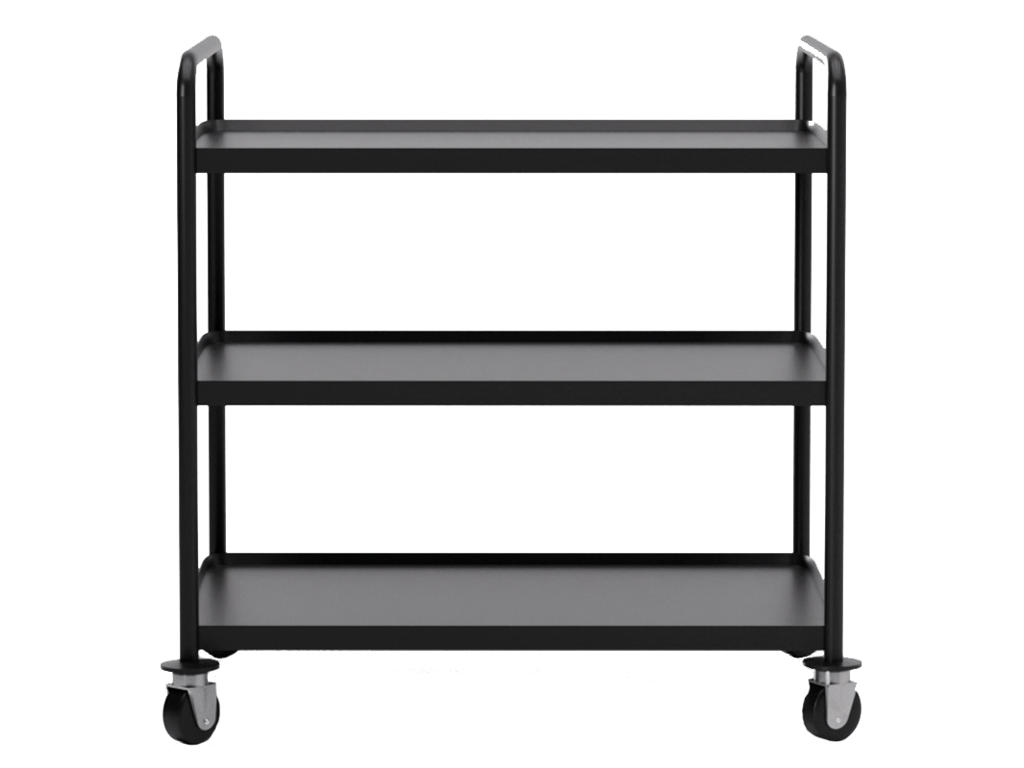 Rullebord 3 hylder Sort 86x53,5x96 cm 