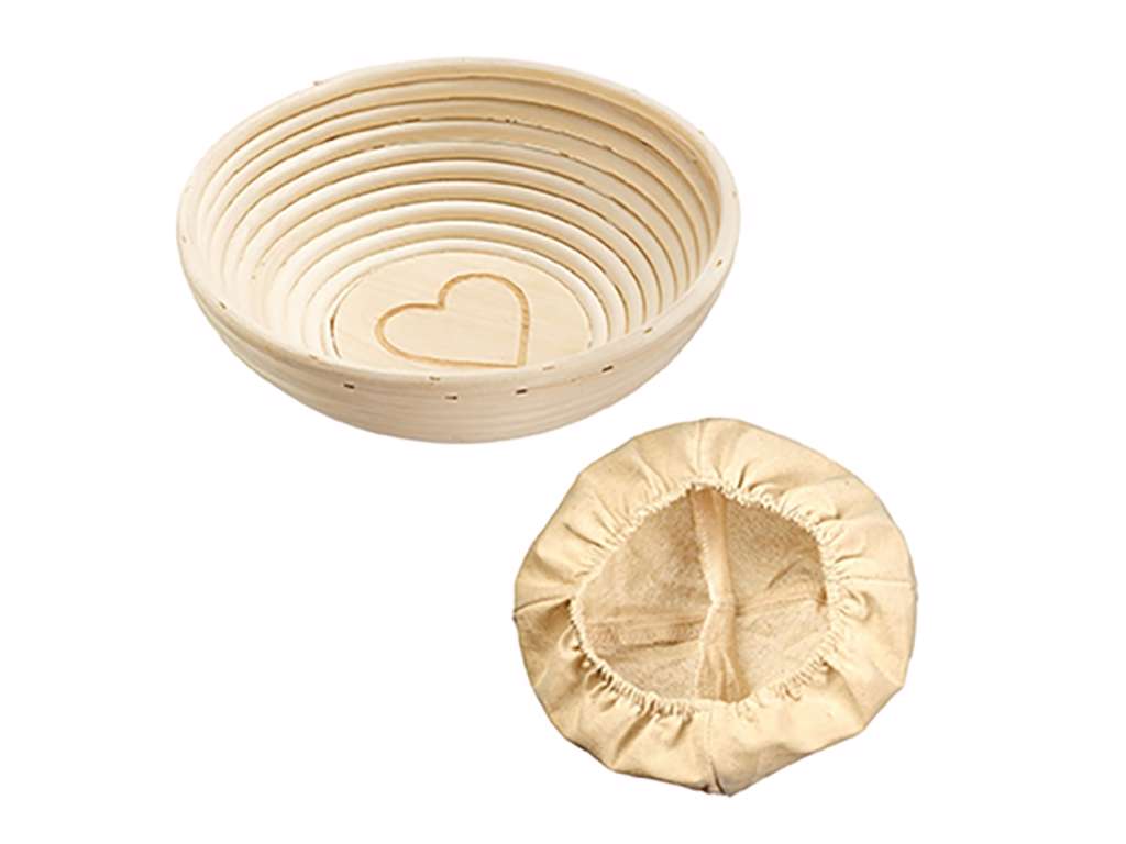 Hævekurv rund m hjerte og stofklæde