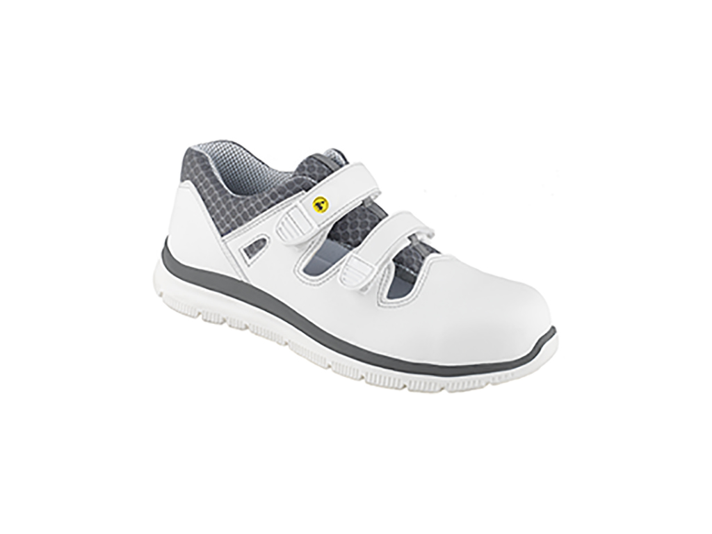 Sikkerhedssko m/velcro hvid str 42