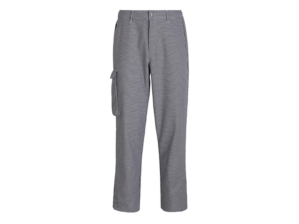 Bukser Unisex Sort/hvid m/ lårlomme L