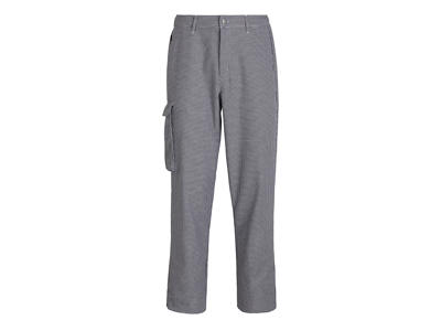 Bukser Unisex Sort/hvid m/ lårlomme L