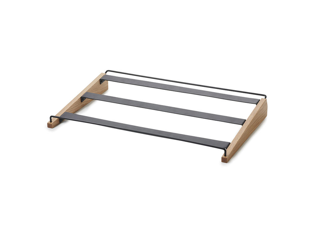 Fadholder Brød 53x33,5 cm Sort Metal/egetræ En Scene