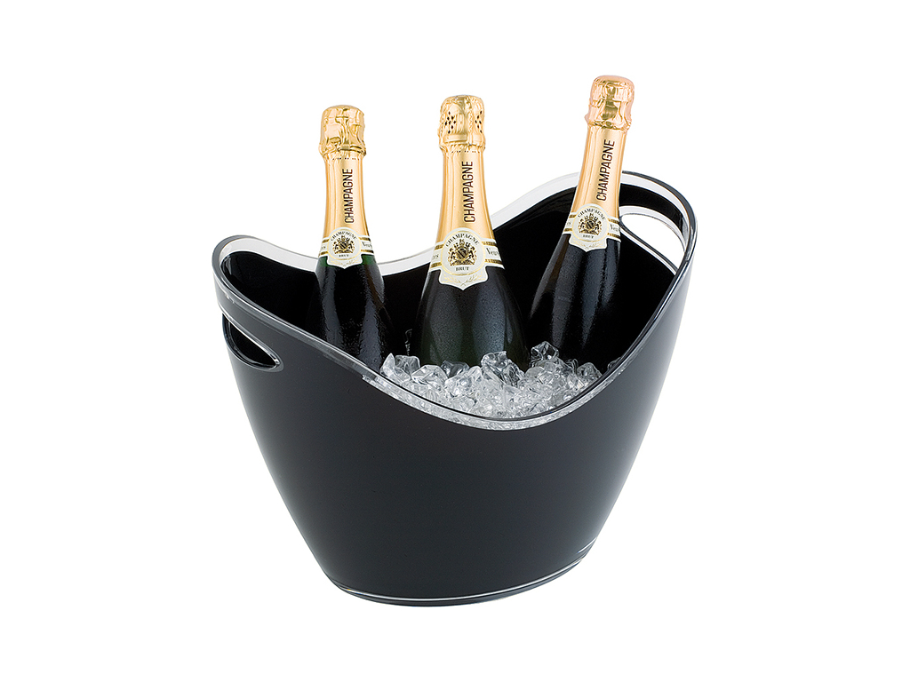 Champagne skål 6 ltr sort 35x27 cm
