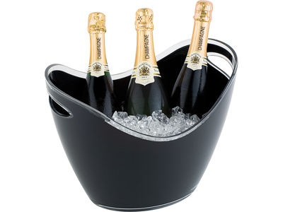 Champagne skål 6 ltr sort 35x27 cm