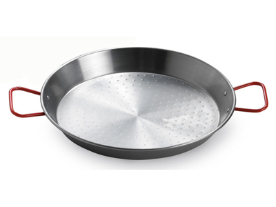 Paellapande 60 cm blank/rødt håndtag