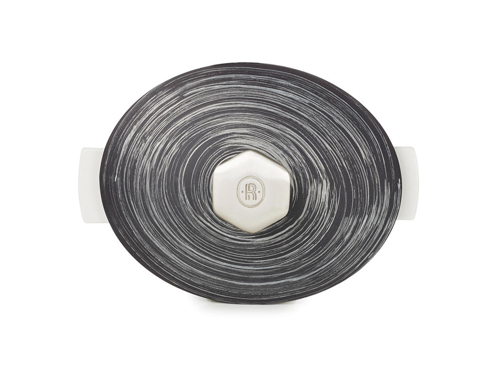 Låg til gryde Oval 32,5x26,5 cm Uglaseret Sort/Sølv Revolution 2