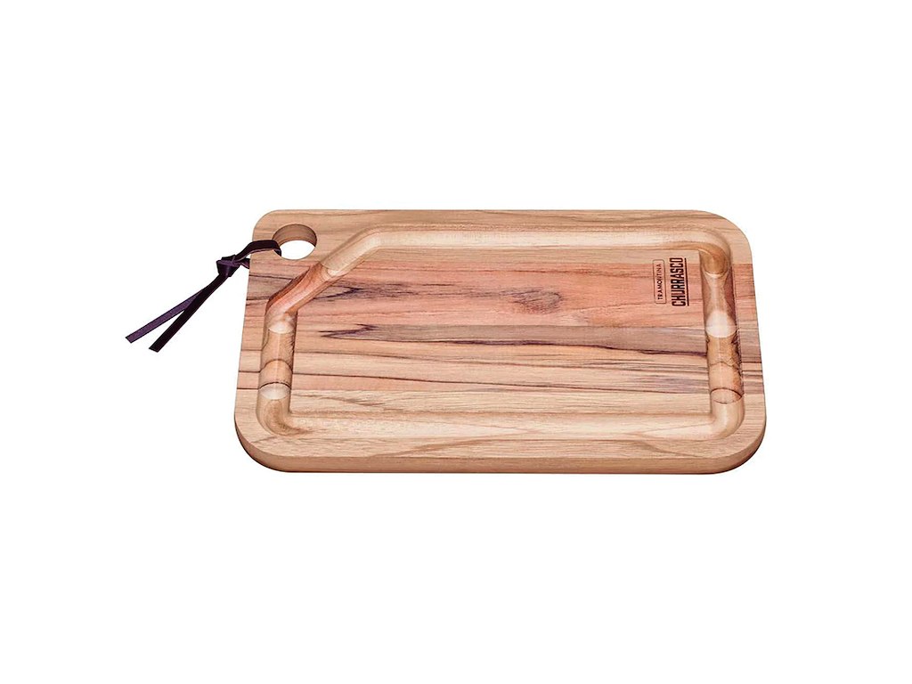 Skærebræt Teak 40x24x1,8 m. rille og hul