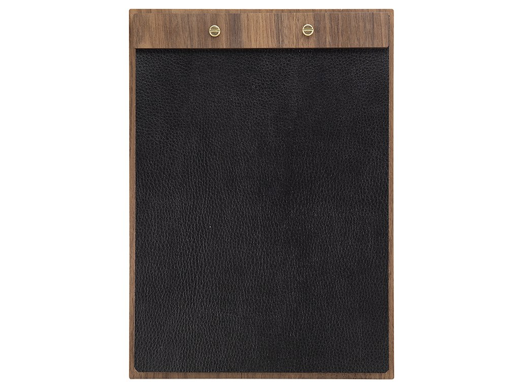 Menukort Skilt Læder Valnød A4