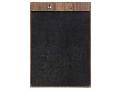 Menukort Skilt Læder Valnød A4