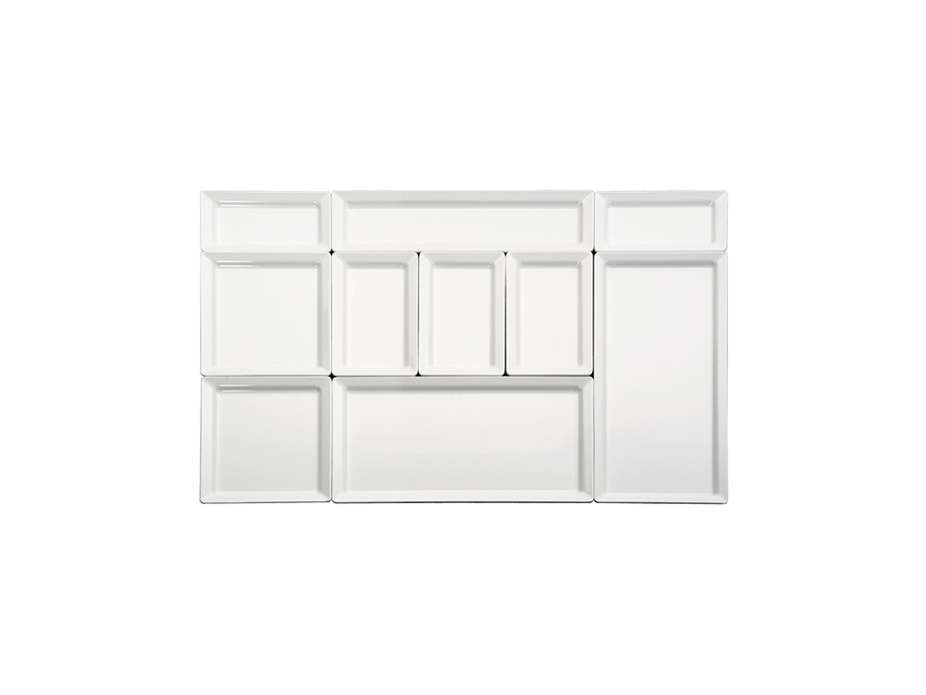 Melamin bakke Hvid 53x32,5x3 cm