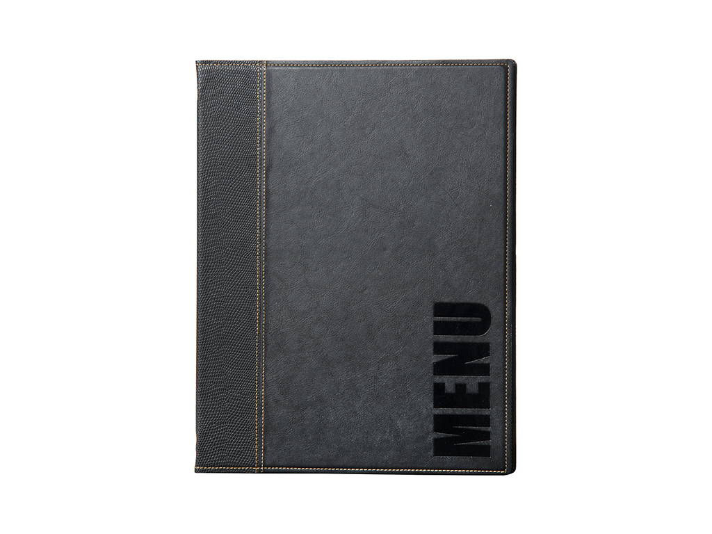 Menukort A4 sort 1 opslag/4 side Trendy