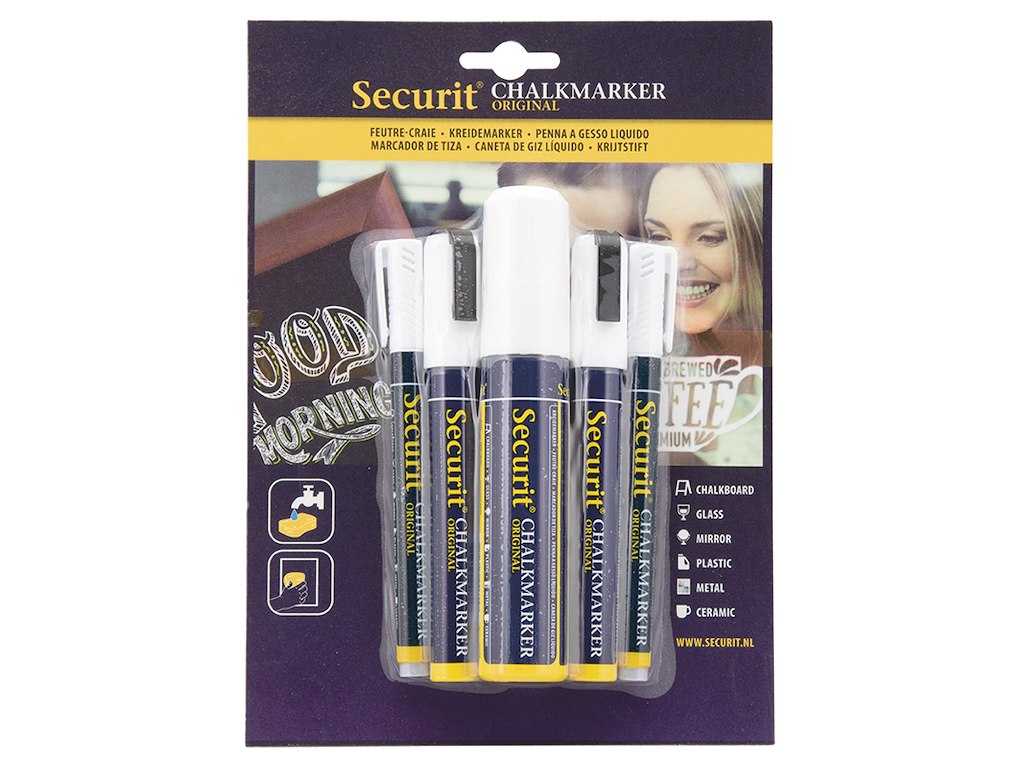 Tusch 5-p Hvid 2x1-2mm/2x2-6mm/1x7-15mm