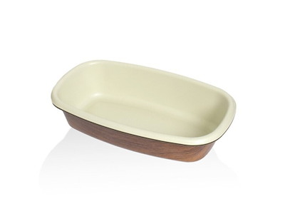 Fad Snack 16x27 cm Trælook/Hvid