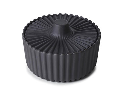 Sukkerskål med låg 10 cl Sort Glat Metal Pekoe