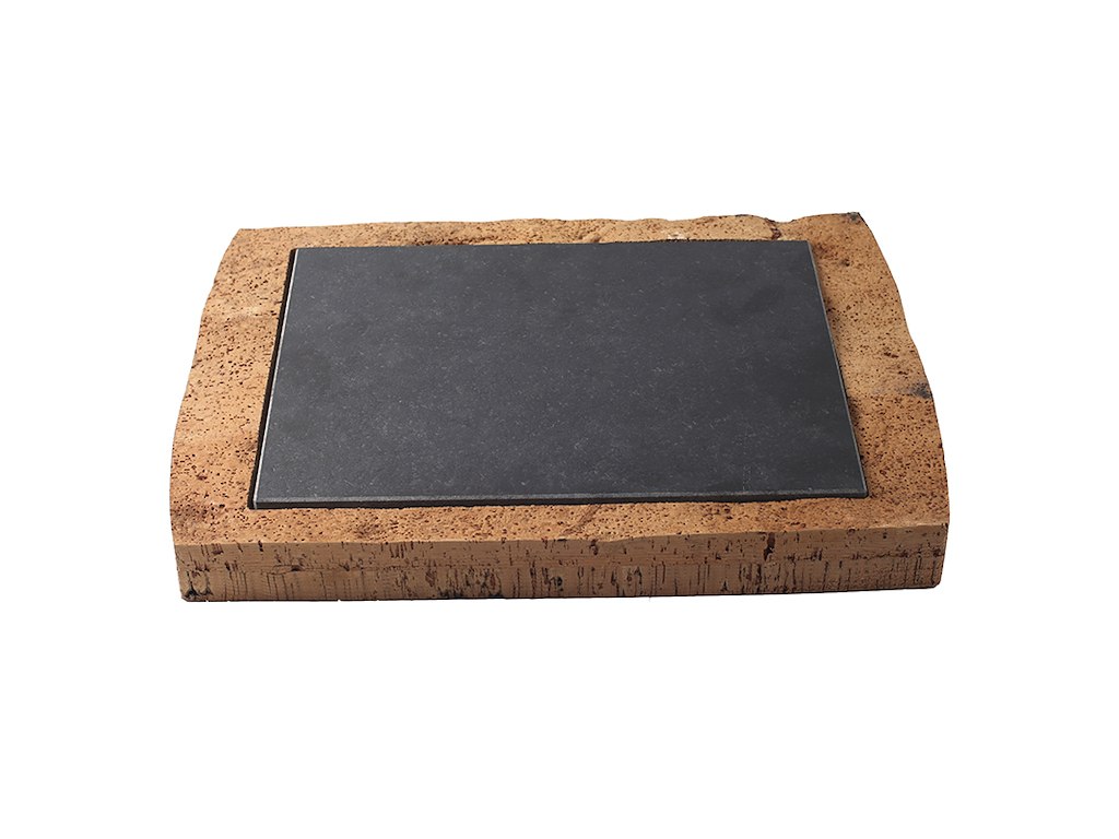 Tallerken Granit med kork holder 30x89x2