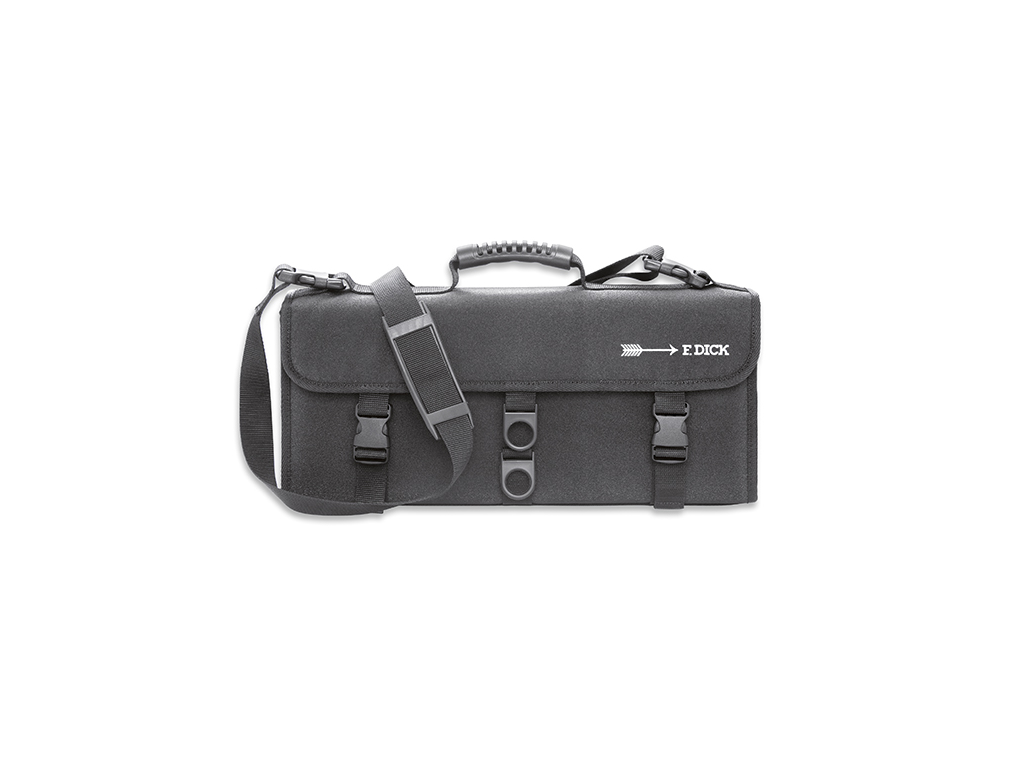 Rullemappe uden indhold, 11 rum, F. Dick, Stof, Hård, Sort