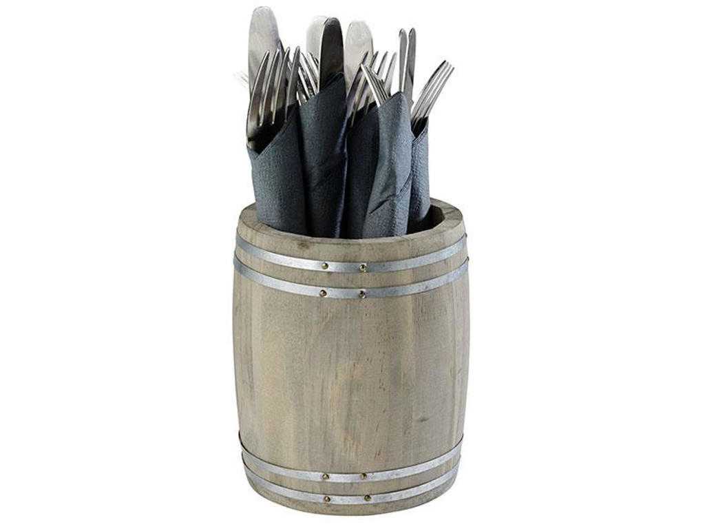 Mini tønde træ rund Ø11,5x14 cm