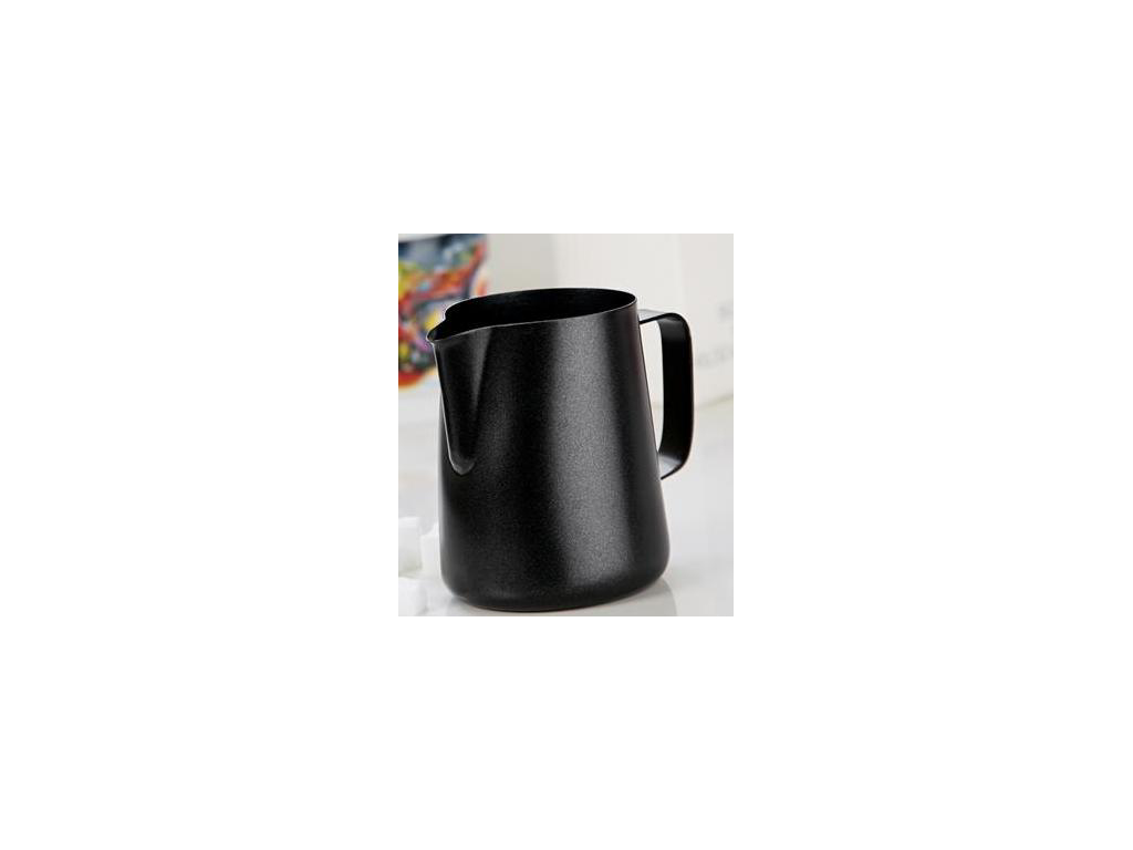 Cappucinokande rustfri, sort 1,5 ltr