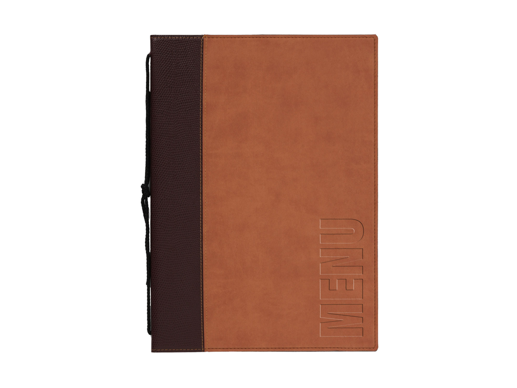 Menukort A4 brun 1 opslag/4 side Trendy