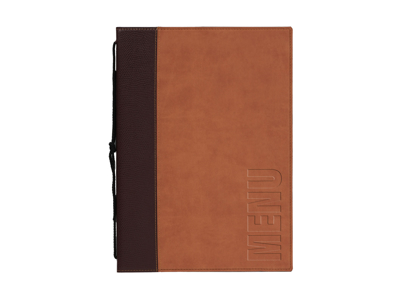 Menukort A4 brun 1 opslag/4 side Trendy