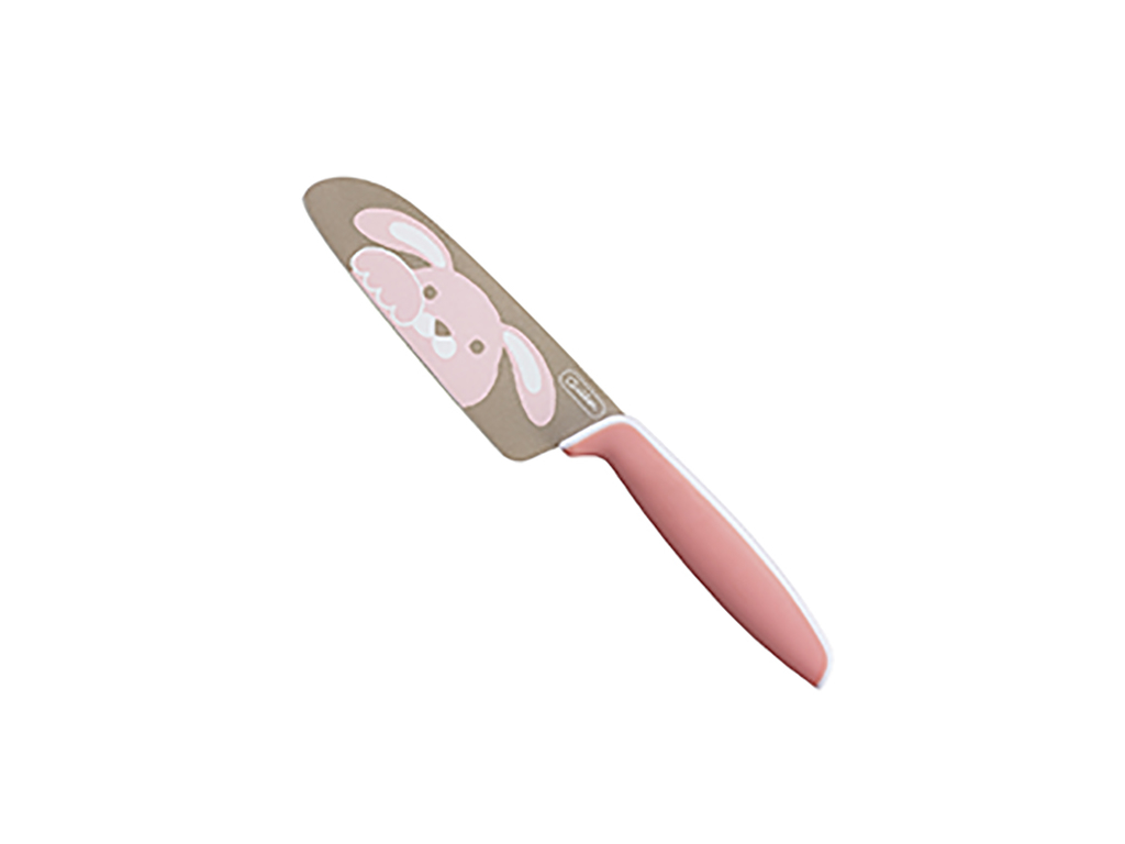 Børnekniv, 12 cm, Tojiro, rød, med hundemotiv