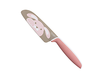 Børnekniv, 12 cm, Tojiro, rød, med hundemotiv