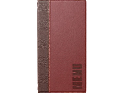 Menukort lang vinrød 1 opslag/4 side Tre