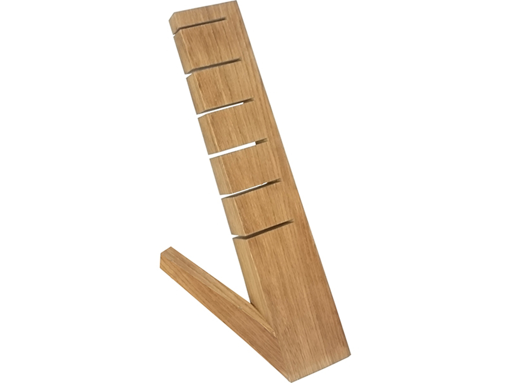 Knivblok lyst træ 6 riller