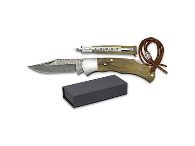 Lommekniv 7 cm 73 lag Damaskus Akryl 