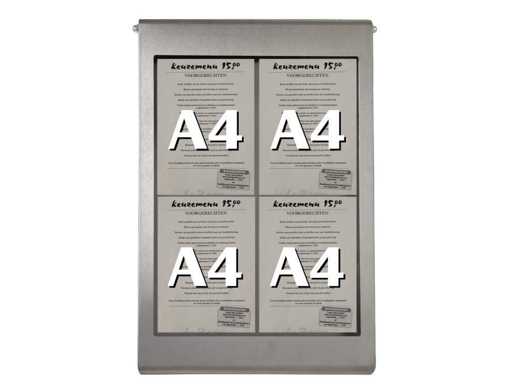 Informationsdisplay 4xA4 LED rustfrit st