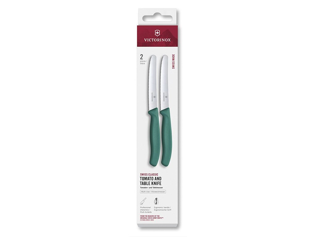 Tomatknive, 11 cm, Victorinox, 2-pak, grøn