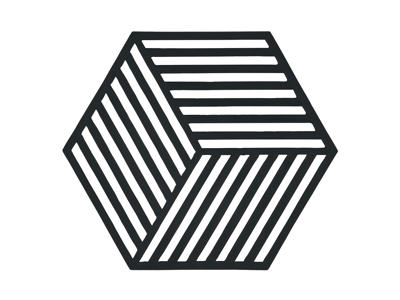 Bordskåner Zone Hexagon 16x14 cm Sort