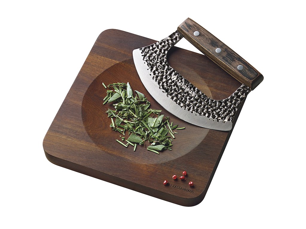 Vuggekniv m Akacie skærebræt