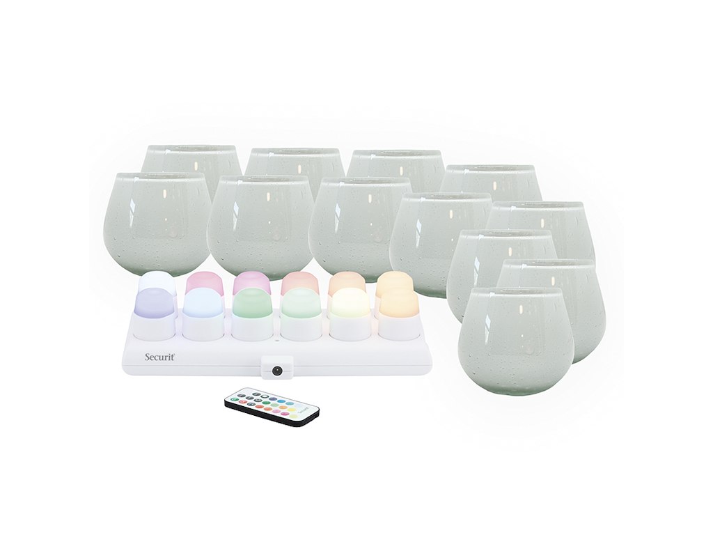 Lysestage LUNA Hvid m/farve fyrfaslys 12