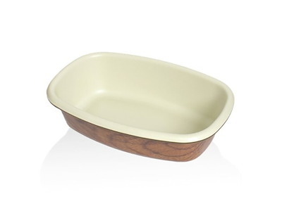 Fad Snack 16x24 cm Trælook/Hvid