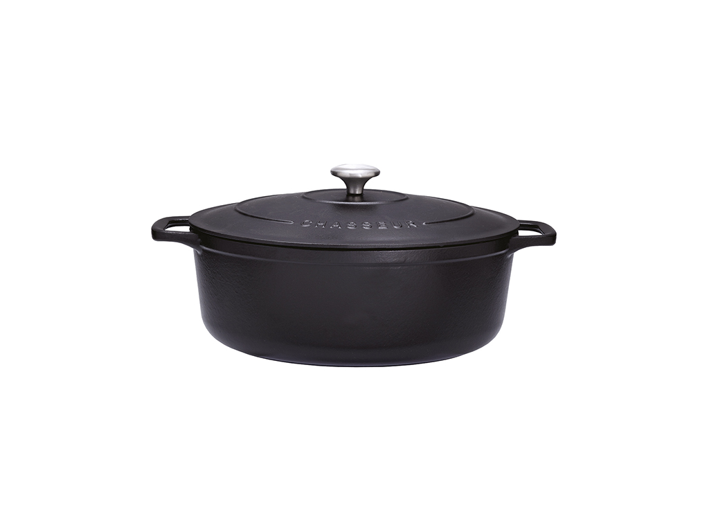 Gryde Chasseur 35x28 mm oval sort