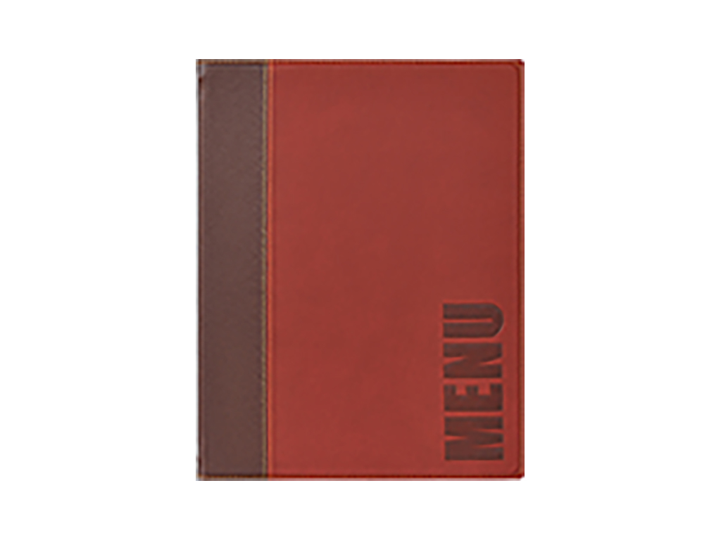 Menukort A5 vinrød 1 opslag/4 side Trendy