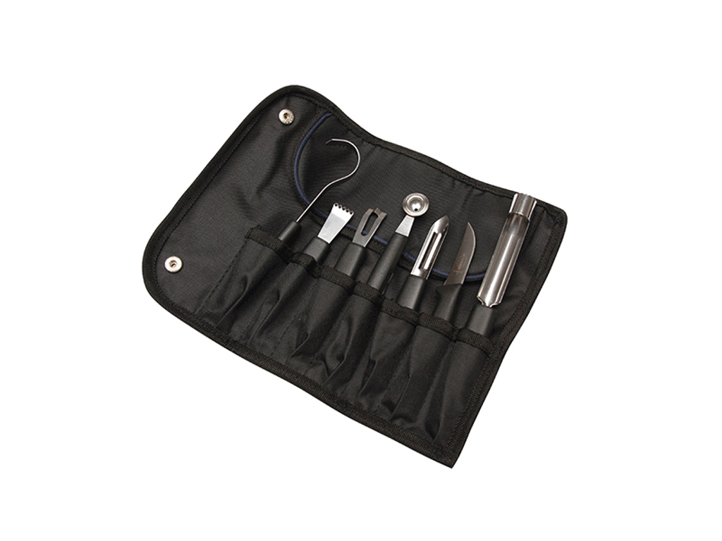 Rullemappe med indhold, HWL, inkl. 7 dekorationsjern, Sort